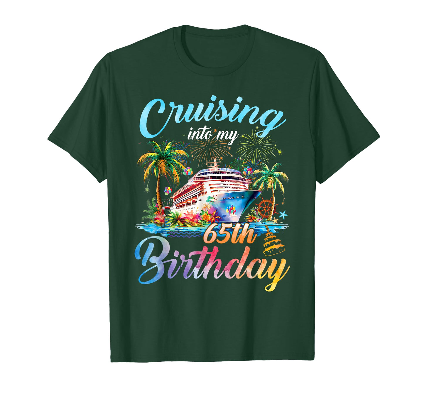 Cruising Into My 65th Birthday Family Cruise 65 Birthday T-Shirt