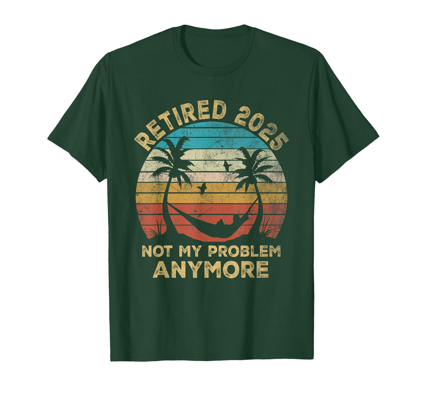 Retired 2025 Funny Vintage Retirement Humor Gifts Men Women T-Shirt