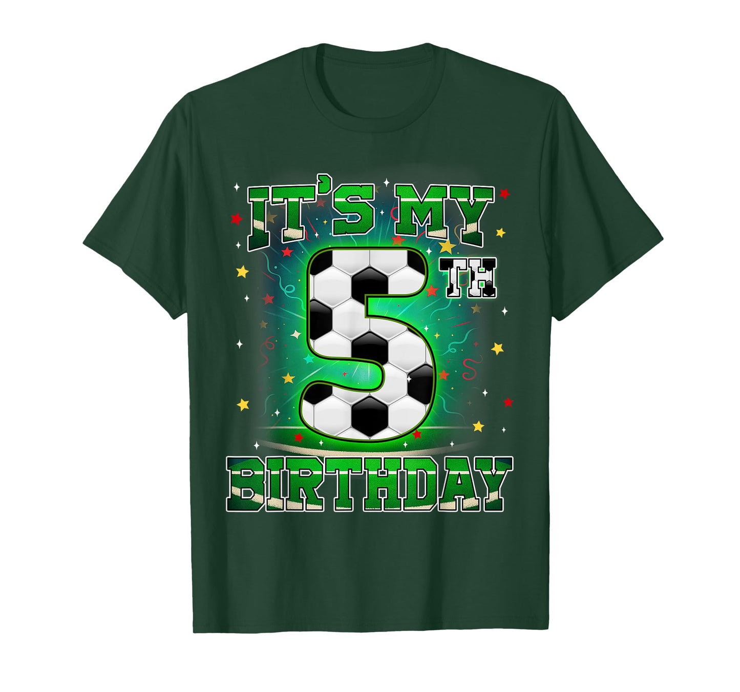 Its My 5th Birthday Boys Soccer 5 Years Old Party Matching T-Shirt