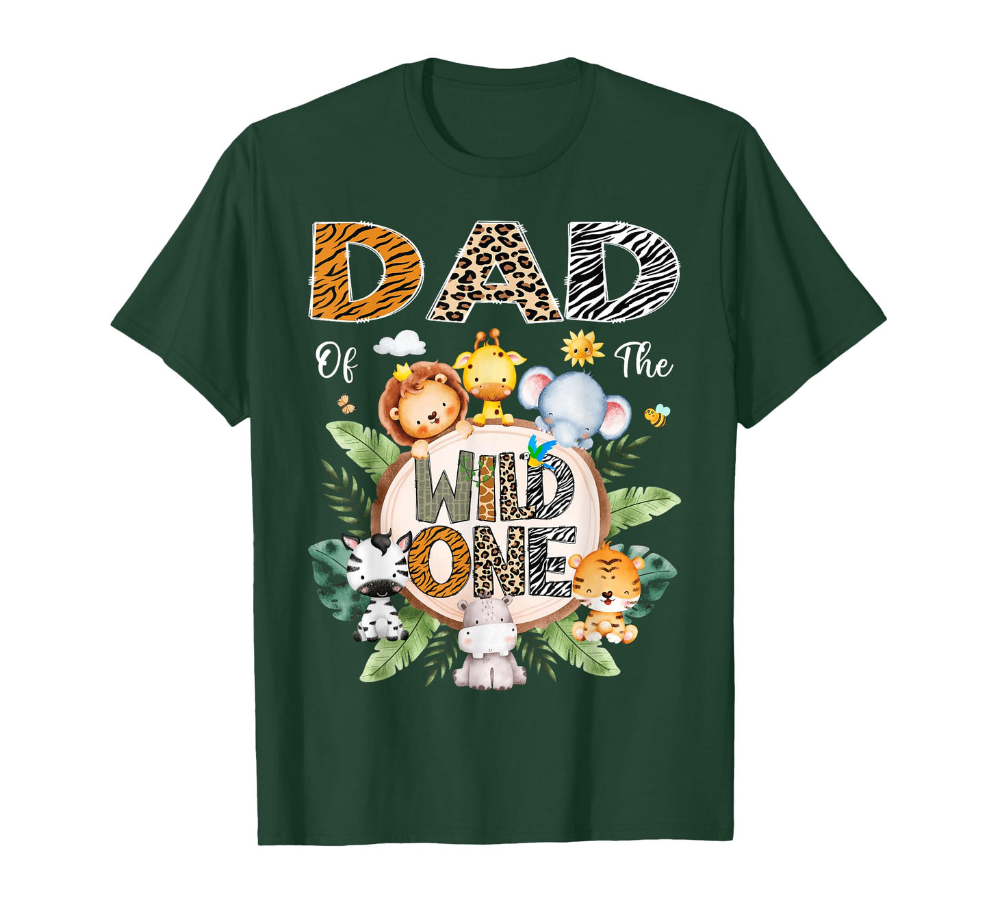 Dad Of The Wild One First Birthday Safari Jungle Animal T-Shirt