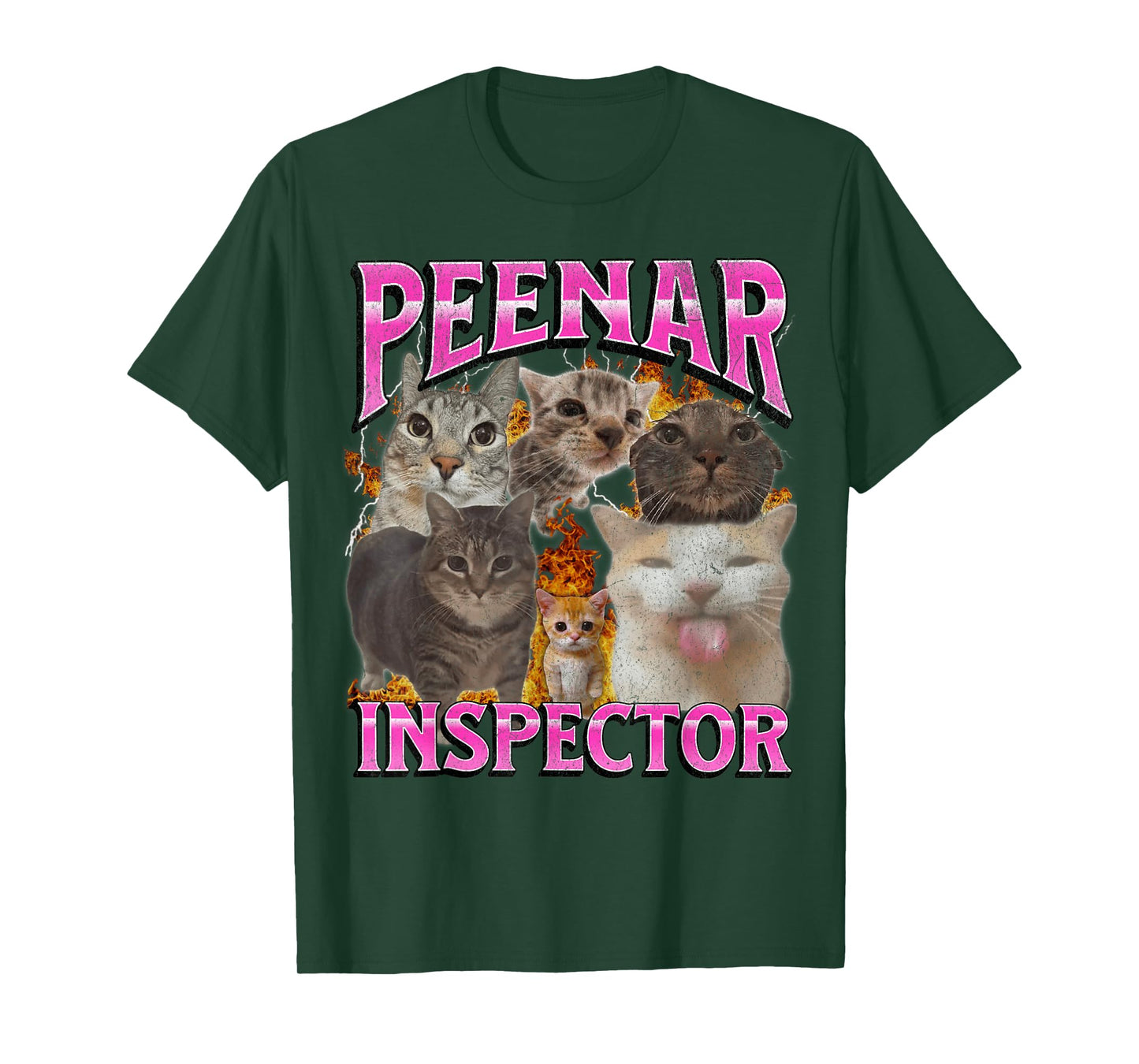 Peenar Inspector Funny Offensive Cat Meme Bootleg Graphic Men Women T-Shirt