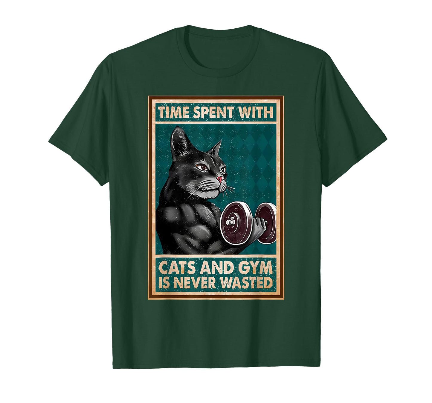 Time Spent With Cats And Gym Is Never Workout Bodybuilding T-Shirt