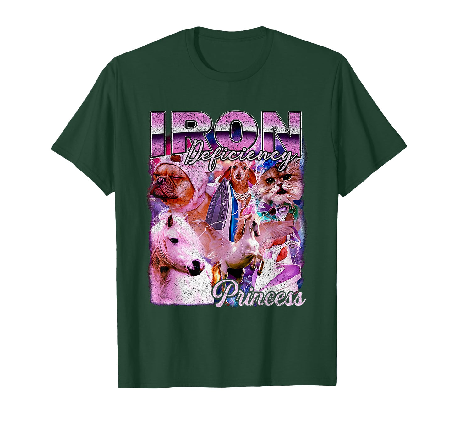 Iron Deficiency Princess Dog Cat Unicorn T-Shirt for Men Women