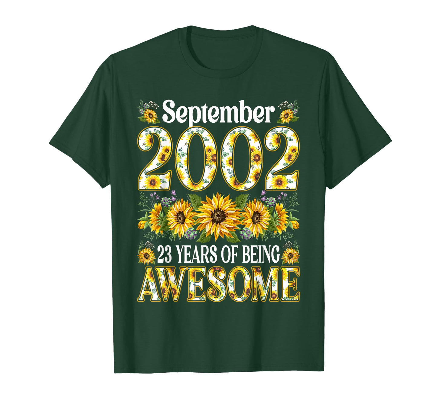 23 Year Old Floral September 2002 23rd Birthday Gifts Women T-Shirt