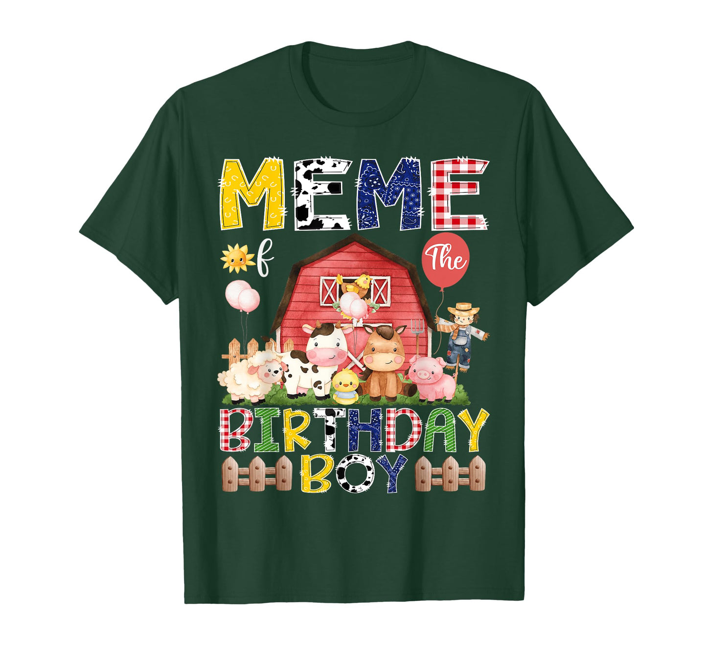 Meme Of The Birthday Boy 1St Birthday Red Cow Farm T-Shirt