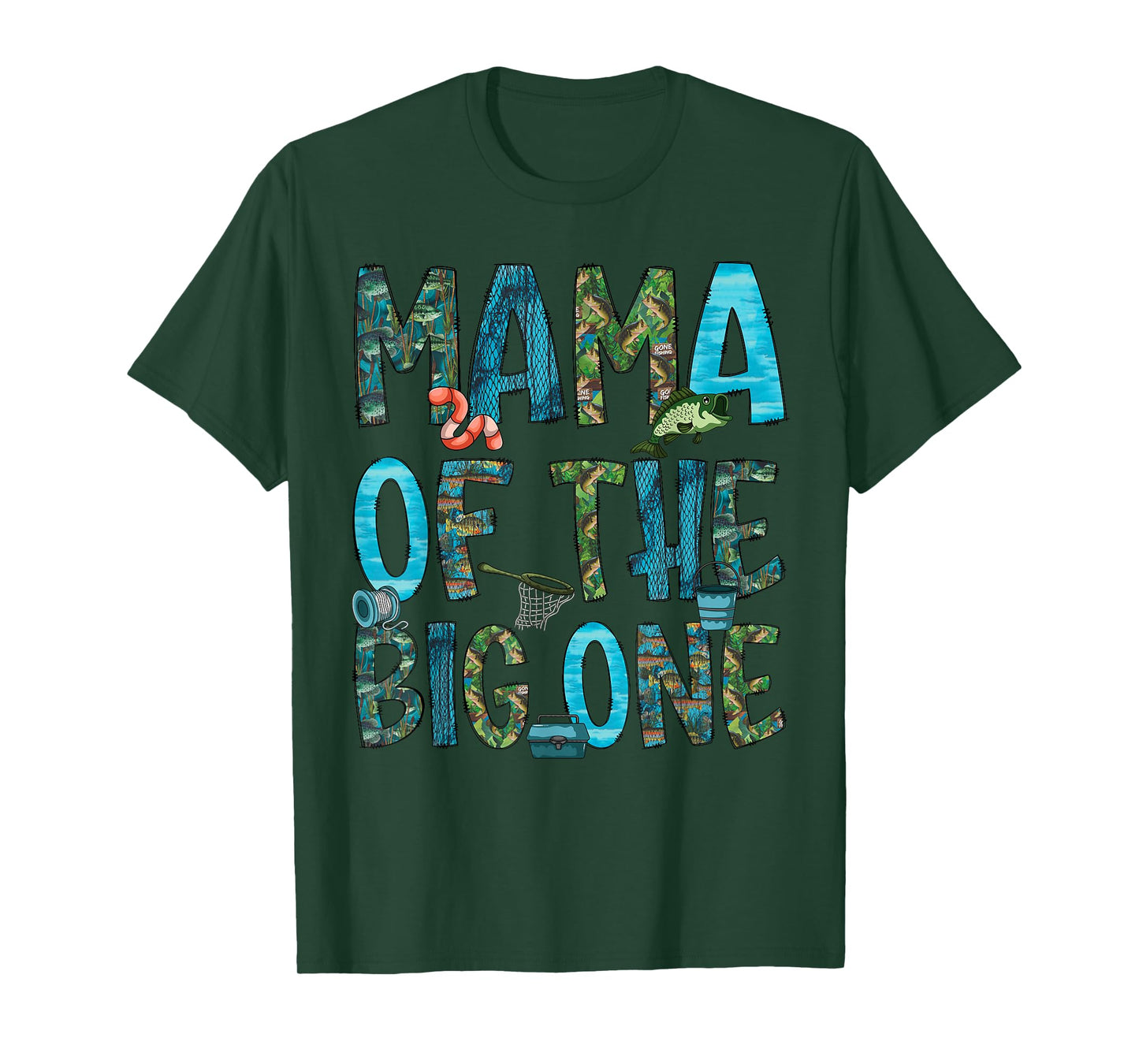 Mama Of The Big One 1st Birthday Party Fishing Matching T-Shirt