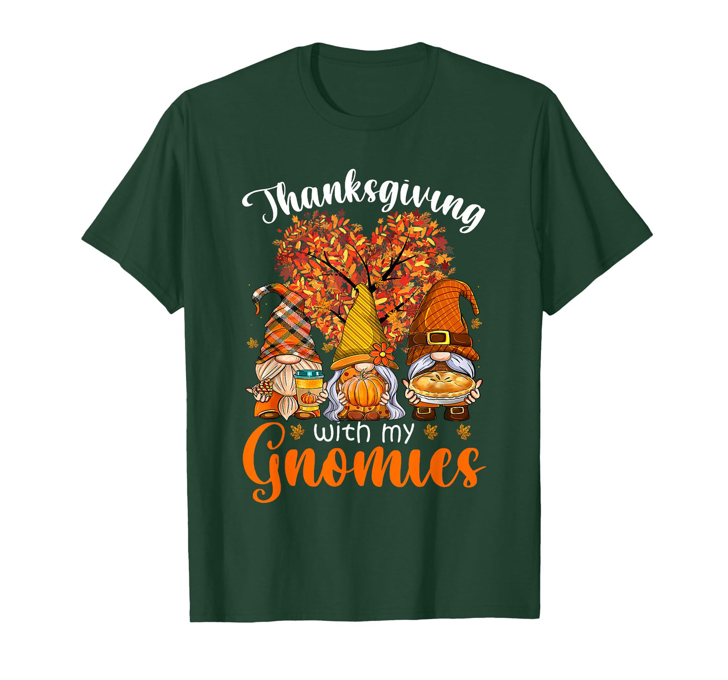 Thanksgiving With My Gnomies Autumn Fall Pumpkin Gnomes T-Shirt