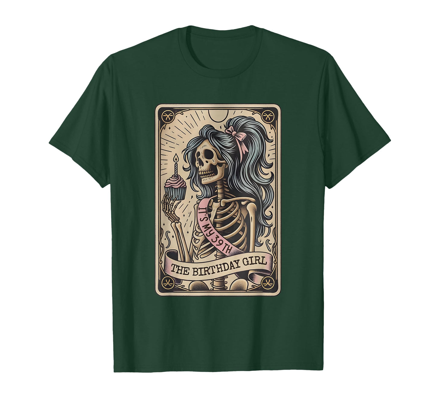 It's My 39th The Birthday Girl Tarot Card, Funny Skeleton T-Shirt