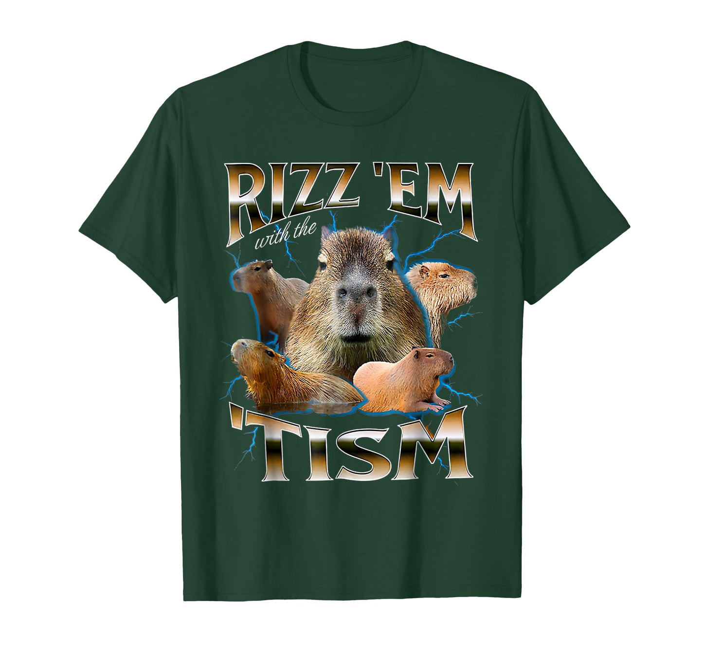 Funny Oddly Dank Meme Rizz Em With The Tism Capybara T-Shirt