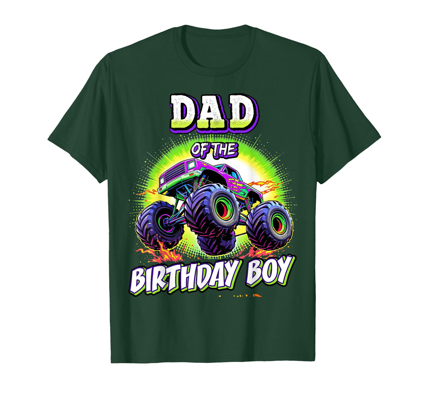 Dad of the Birthday Boy Monster Truck Birthday Novelty T-Shirt