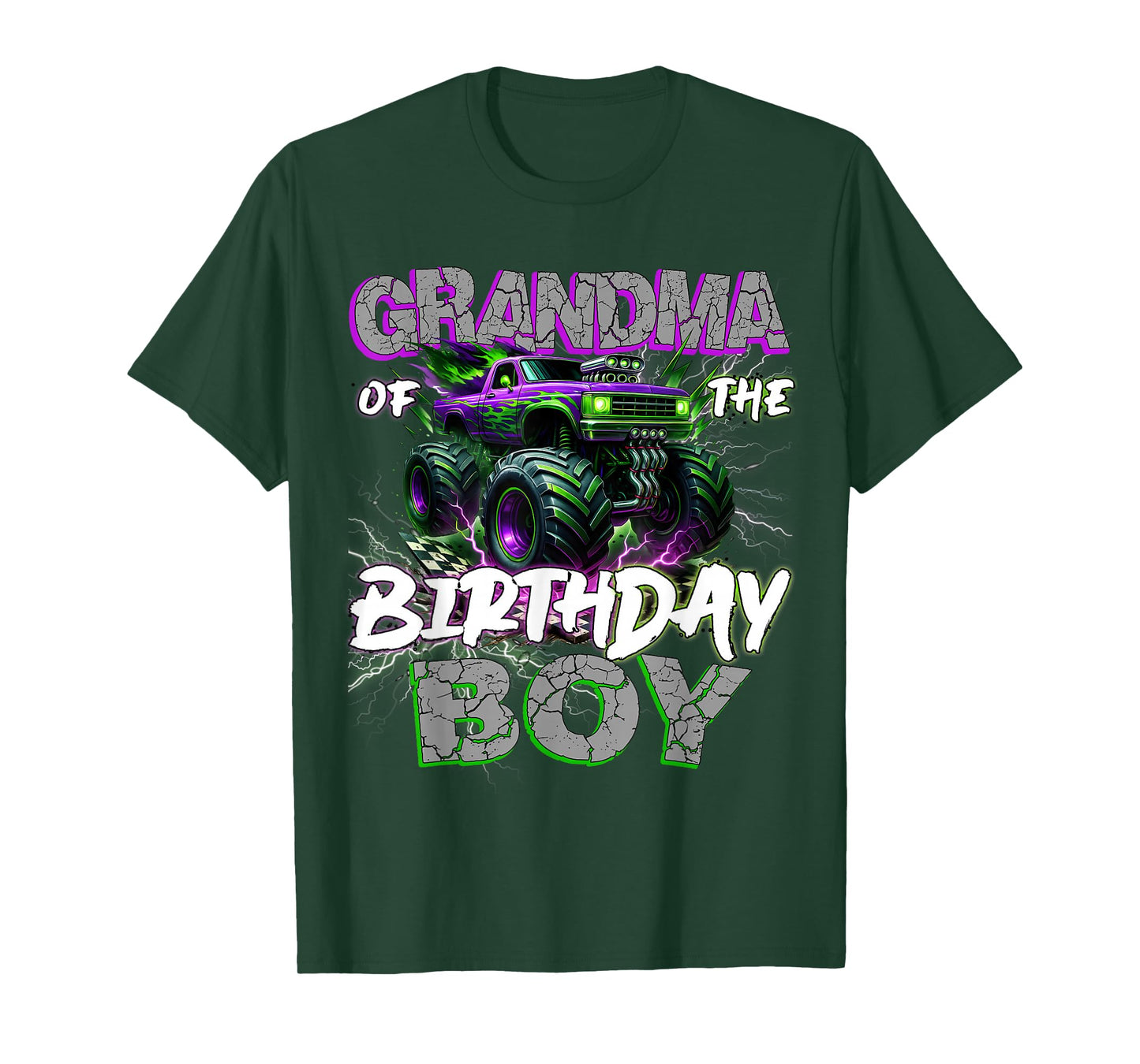Grandma Of The Birthday Monster Truck Family Matching Party T-Shirt
