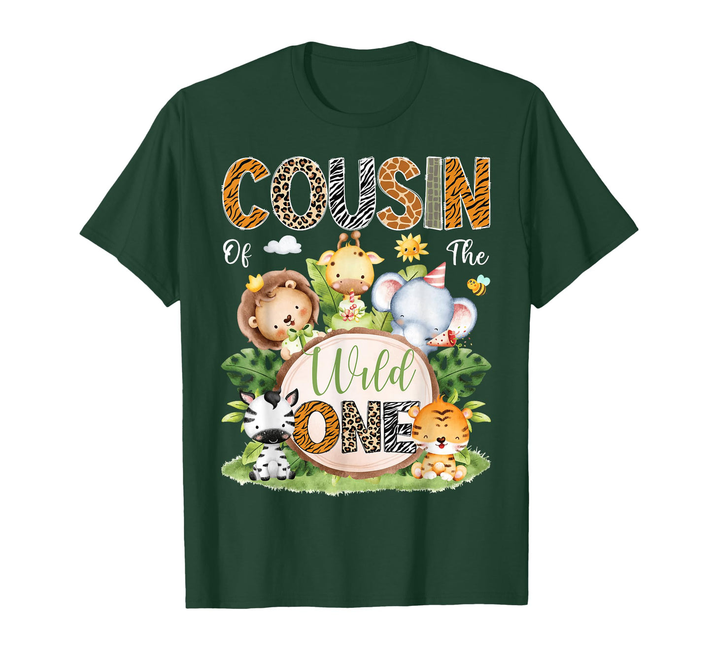 Cousin Of The Wild One 1St Birthday Kids Safari Jungle T-Shirt