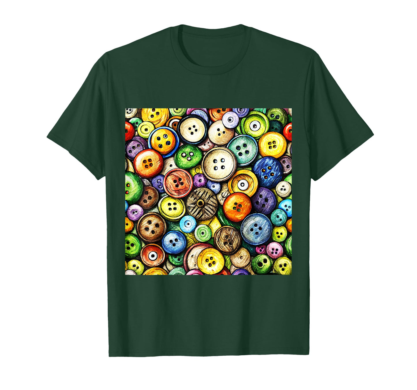 MULTICOLOR BUTTON PATTERN T-Shirt