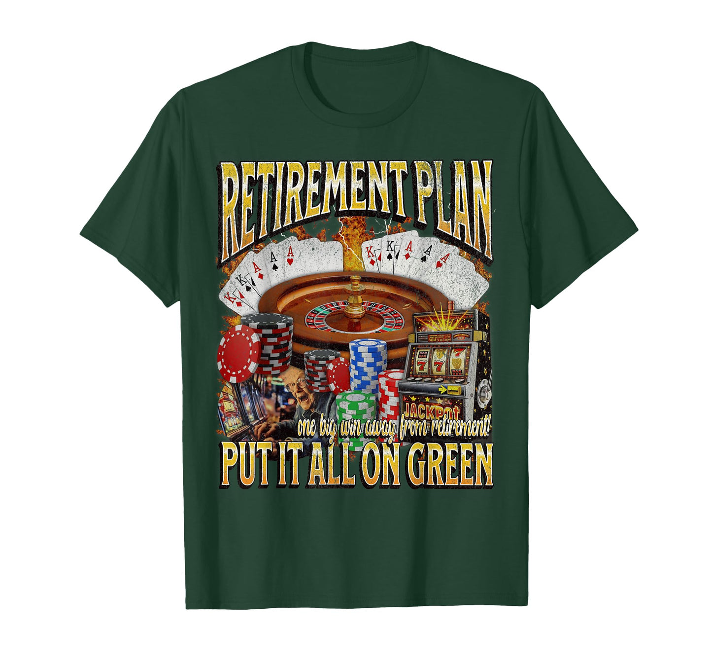 Retirement Funny Unhinged Gambling Bootleg Graphic T-Shirt