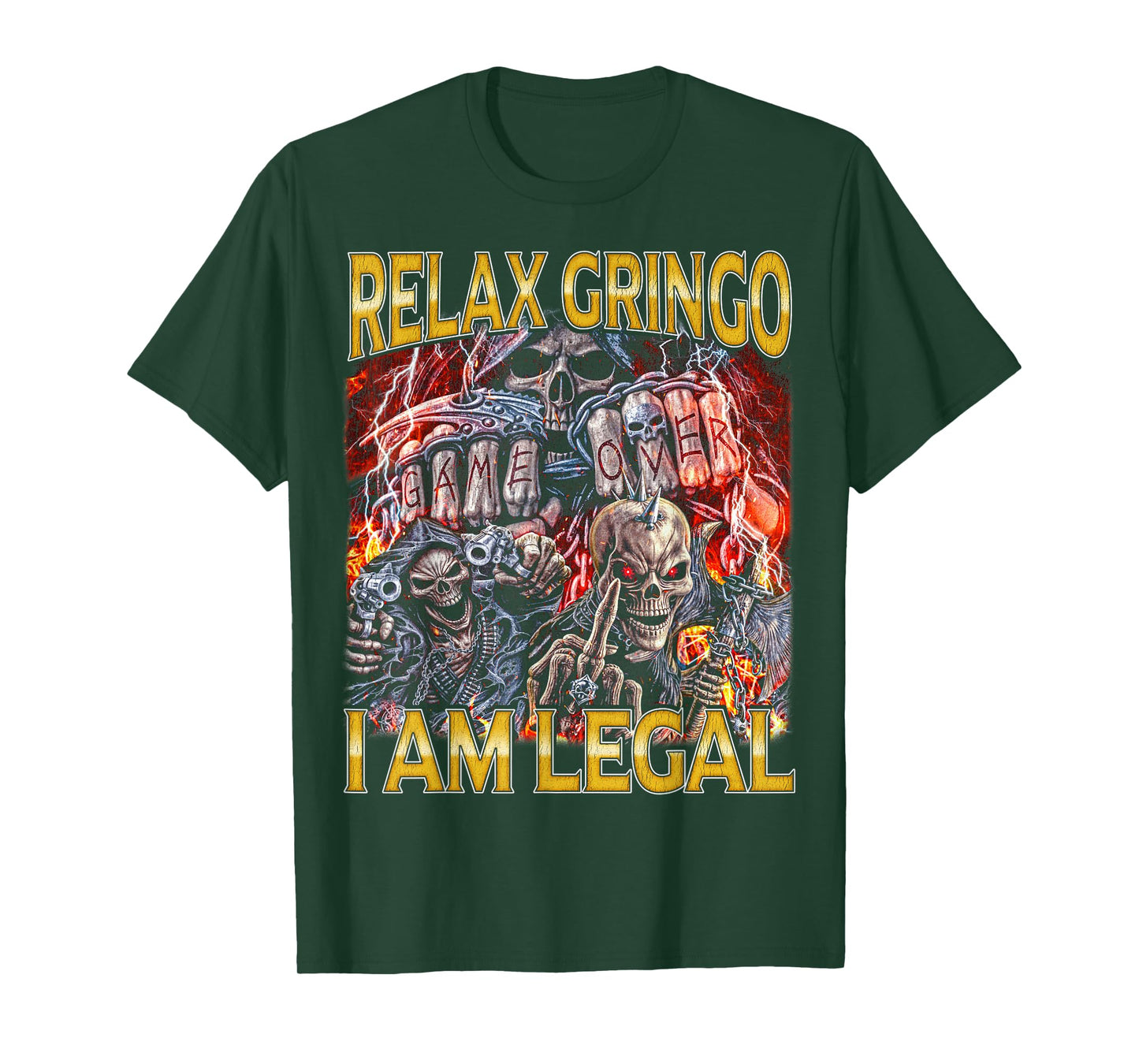 Relax Gringo Edgy Skeleton Bootleg Hard Skeleton Meme T-Shirt