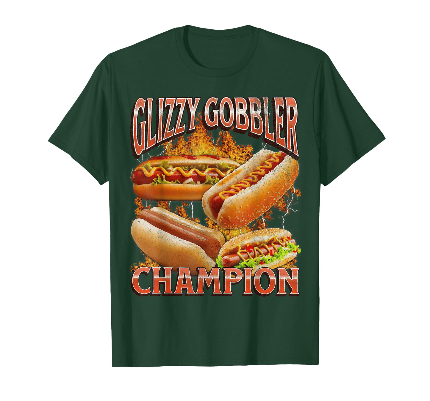 Glizzy Gobbler Funny Wiener Hot Dog Meme Bootleg Graphic T-Shirt for Men Women