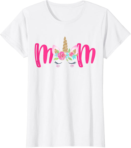 Unicorn Mom Birthday Matching Family Party T-Shirt