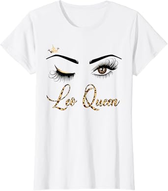 Leo Zodiac Birthday Leopard Print For Girls Women T-Shirt