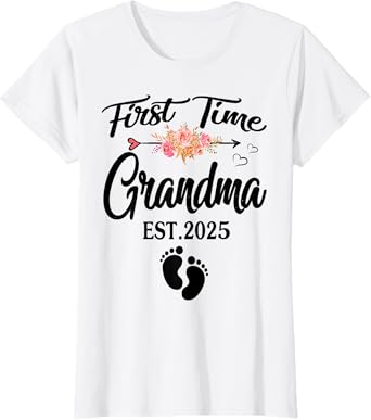 First Time Grandma 2025 Mothers Day Promoted To Grandma 2025 T-Shirt