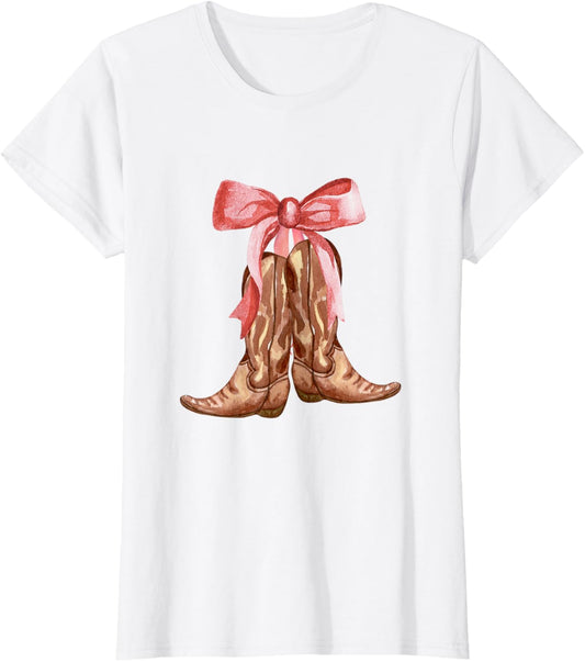 Cowgirl Boots Country Cute Preppy Girls Toddler Kids Women T-Shirt
