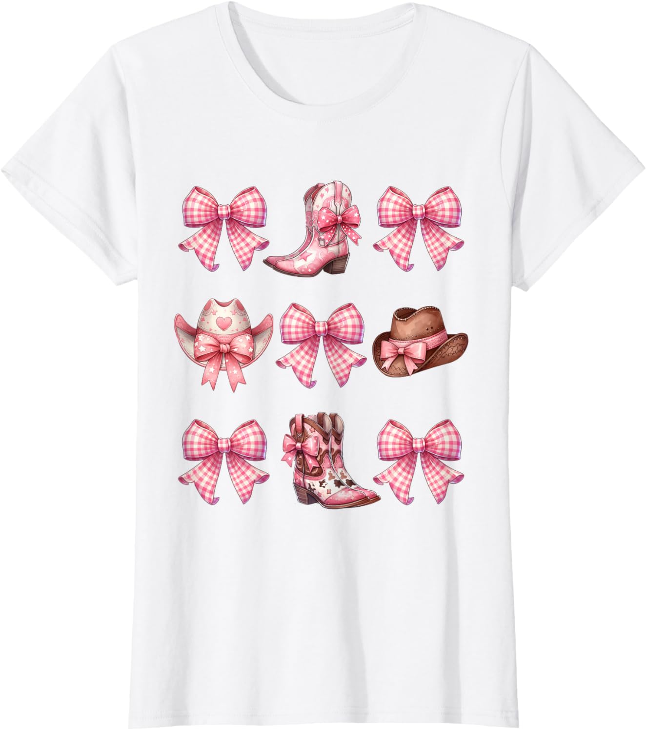 Coquette Pink Bow Cowgirl Boots and Hats T-Shirt