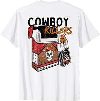Vintage Retro Cowboy Killers Funny Skeleton Men Women T-Shirt