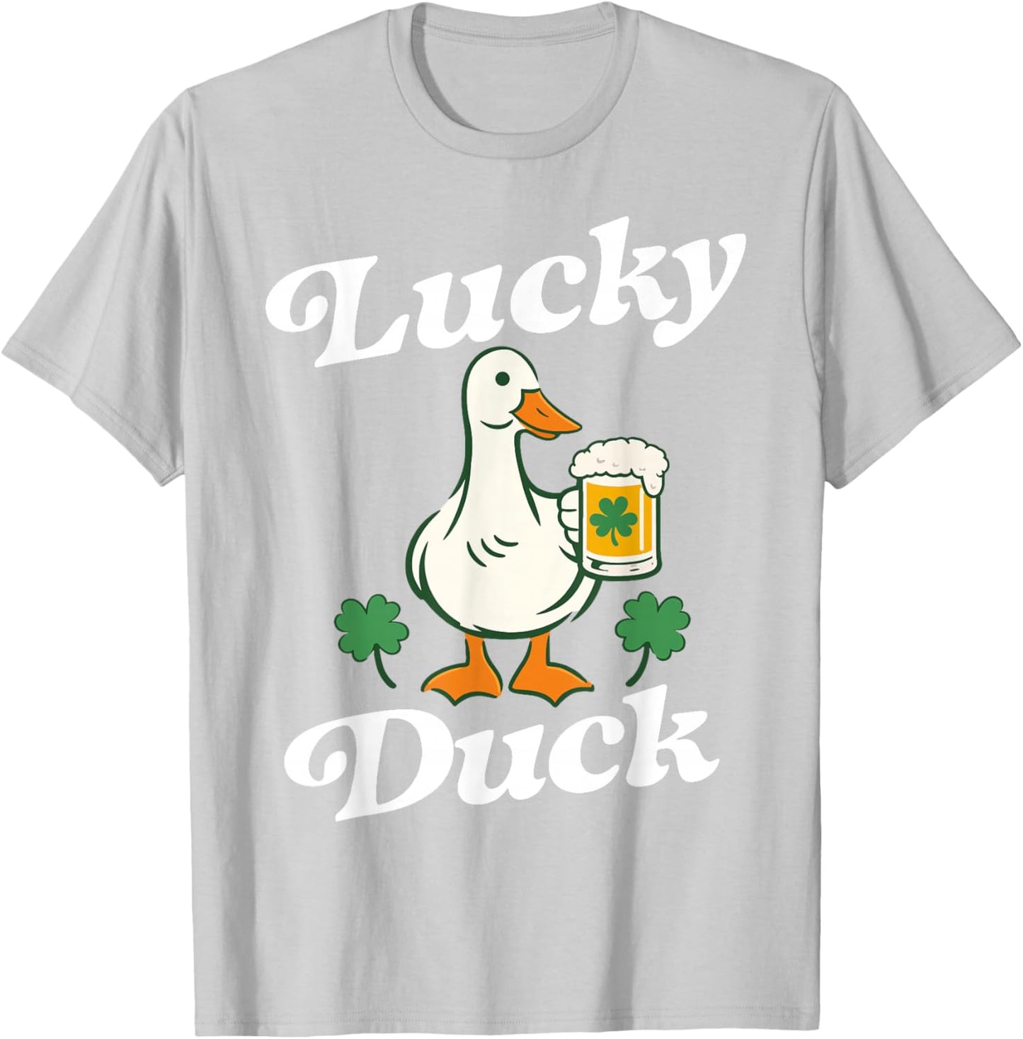St Patrick's Day Lucky Duck Saint Paddy's Day Irish Beer T-Shirt - T-Shirt | Ash