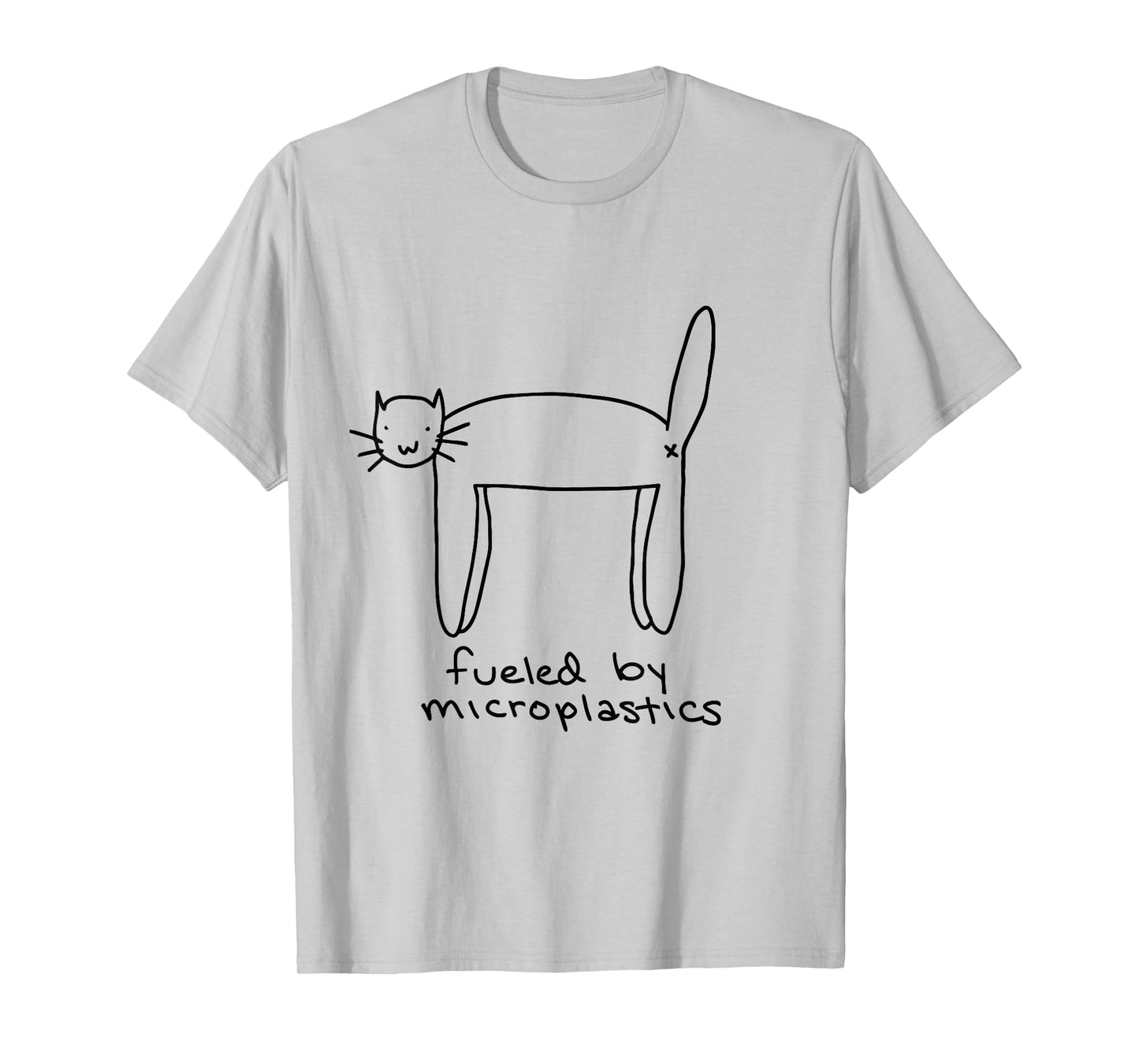 Funny Fueled By Microplastics Cat T-Shirt