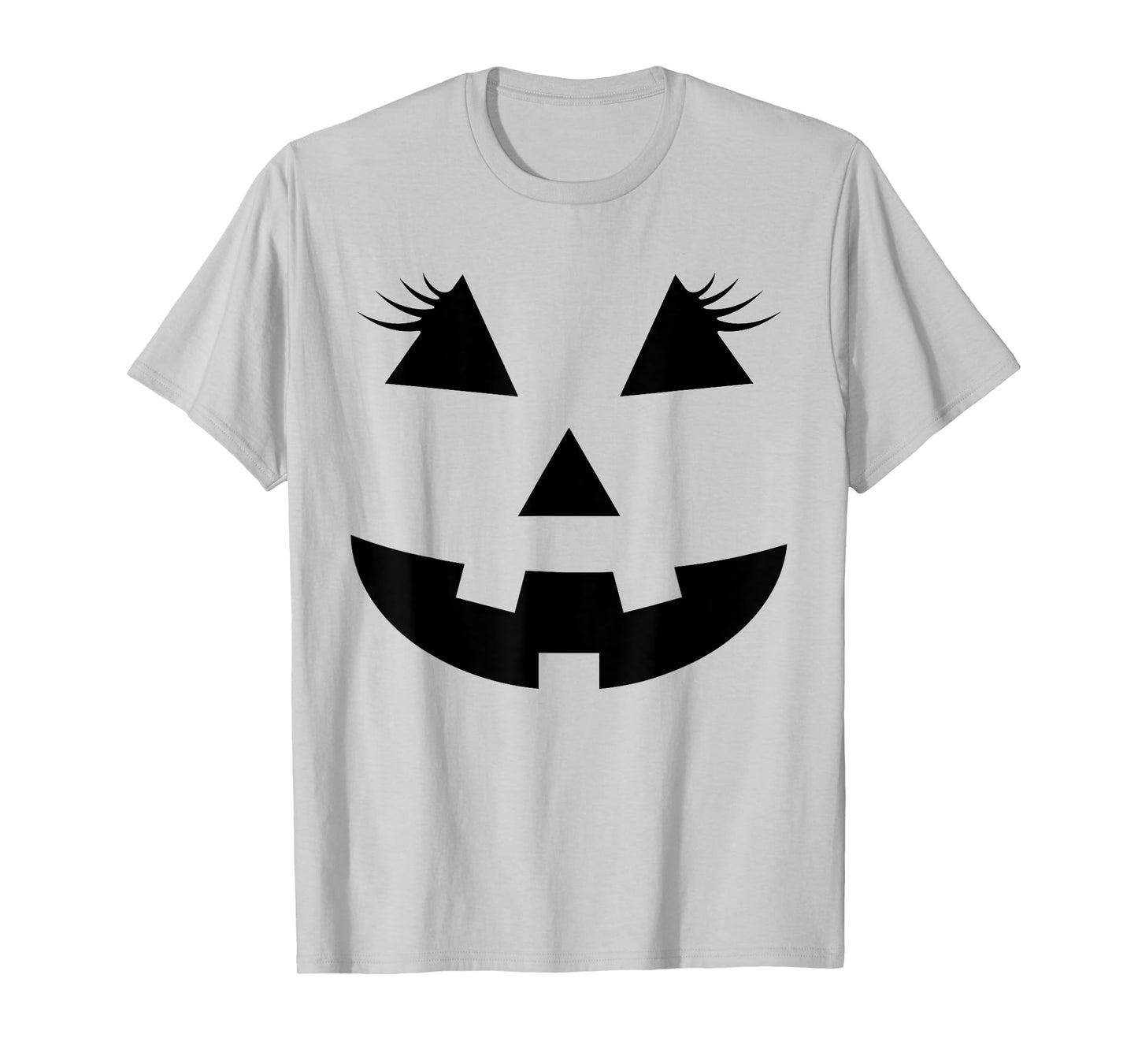 Jack O Lantern Face Pumpkin Eyelashes Hallowen Costume Funny T-Shirt