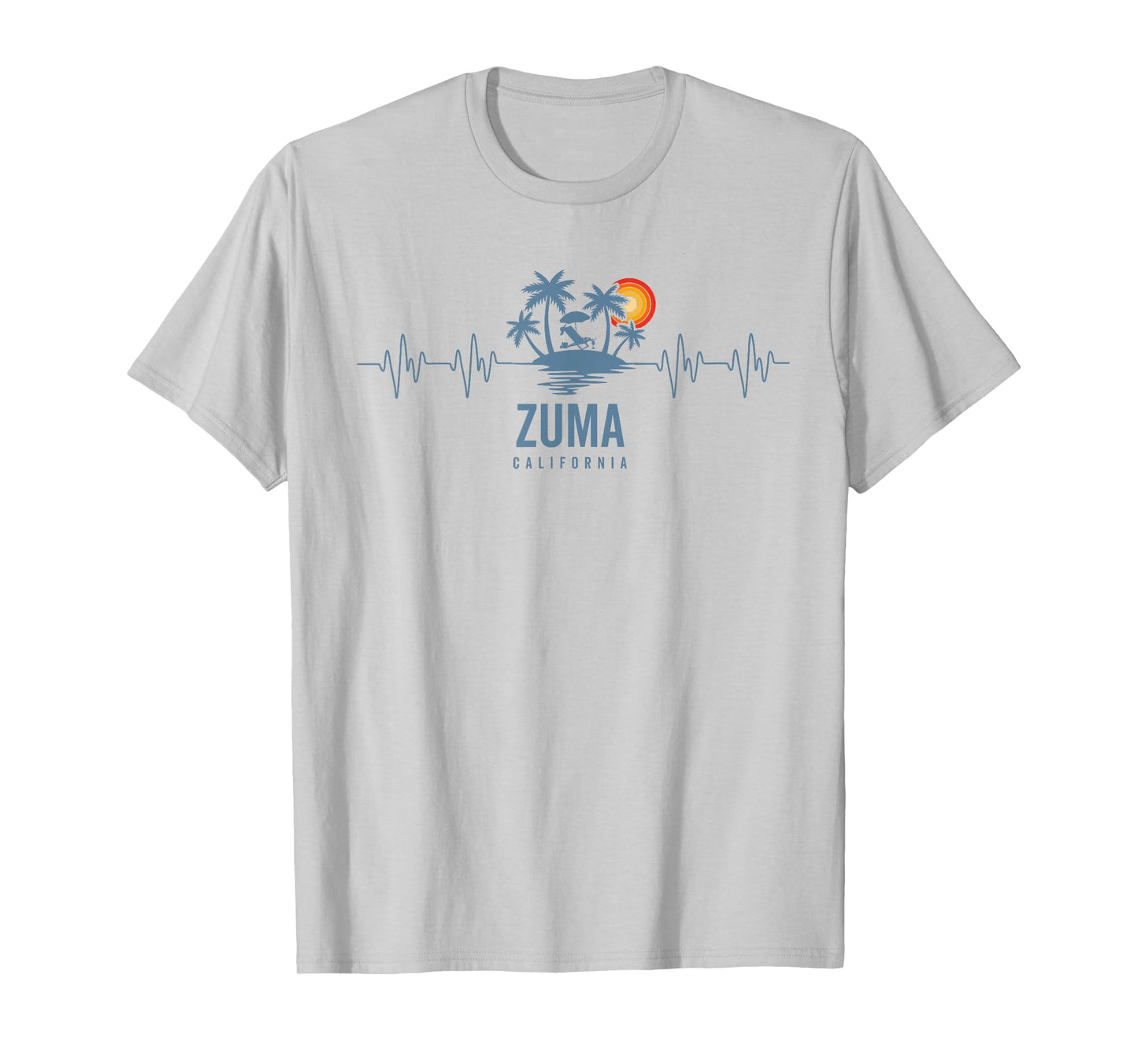 Zuma Beach California Vintage 80s Sunset Heartbeat T-Shirt