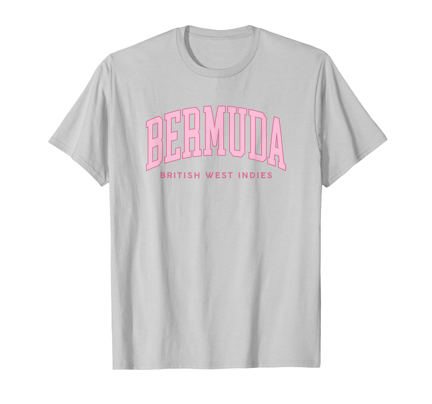 Bermuda Retro Preppy Throwback Pink Text Womens Girls T-Shirt
