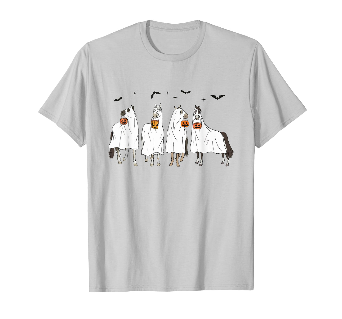 Happy Halloween Horse Ghost Spooky Season Horse Lover Womens T-Shirt