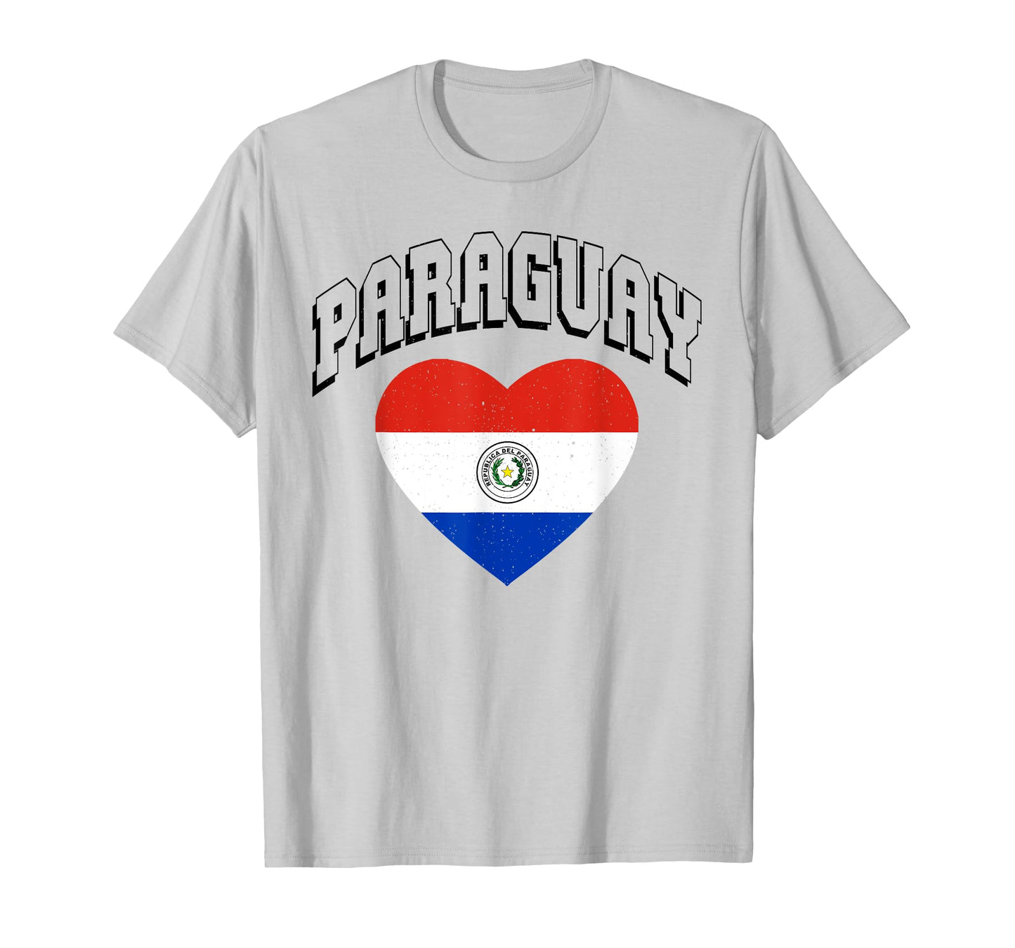 Paraguay Flag Vintage Throwback Athletic Heart T-Shirt
