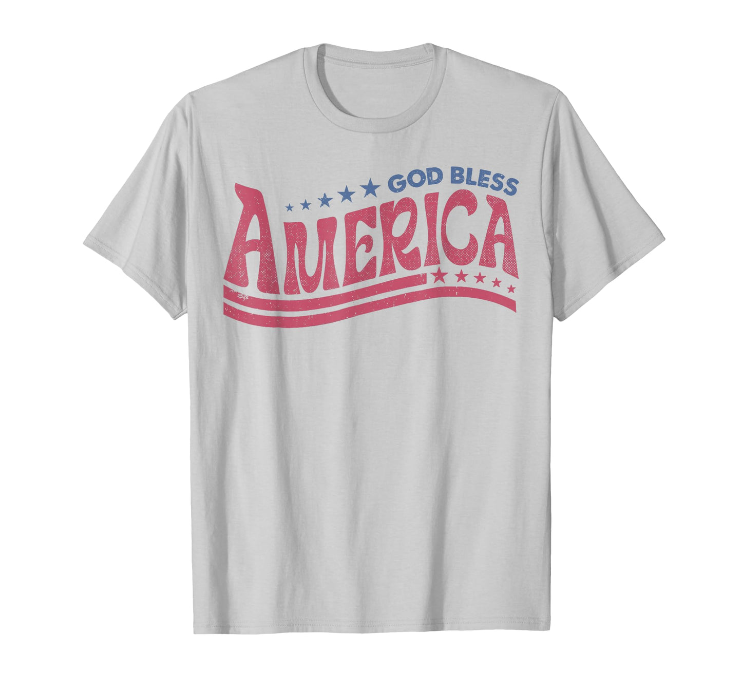 Retro 4th Of July God Bless America Patriotic Christian T-Shirt