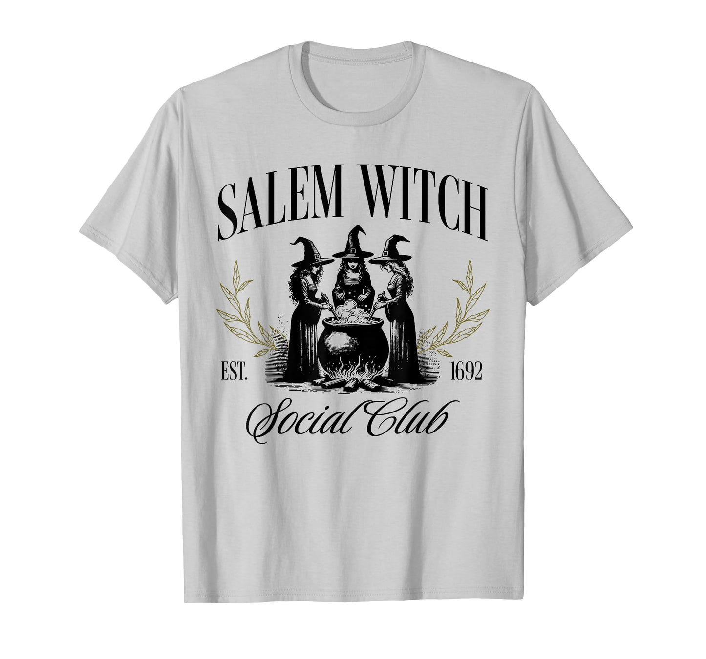 Salem 1692 Social Club Witch Halloween Witchy Women Girls T-Shirt