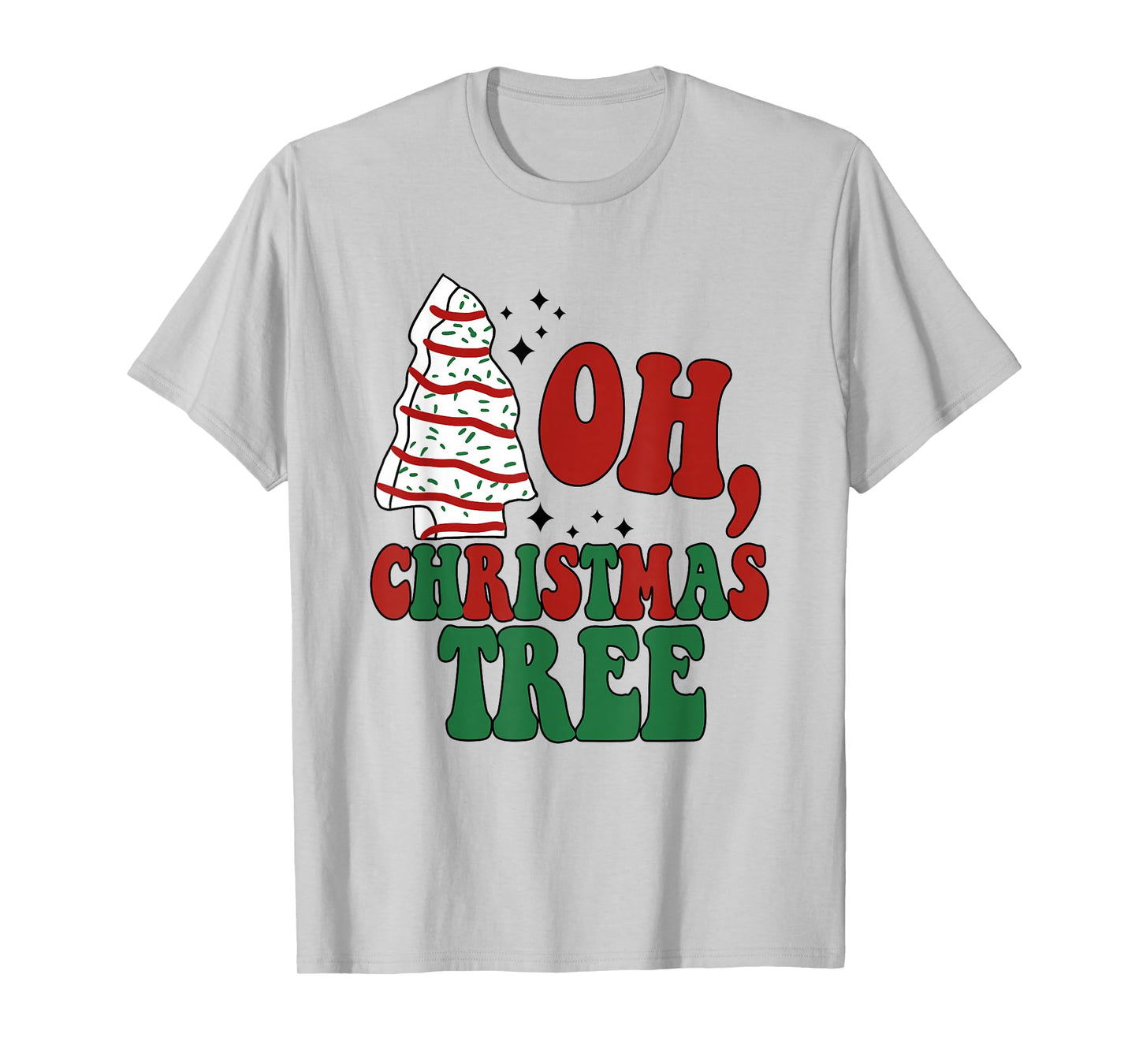 Oh Christmas Tree Cakes Debbie Becky Jen Groovy Retro Pajama T-Shirt