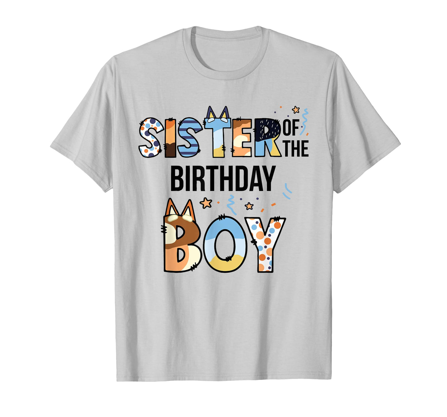Sister Of The Birthday Boy Party Blue Dog Lover Matching T-Shirt