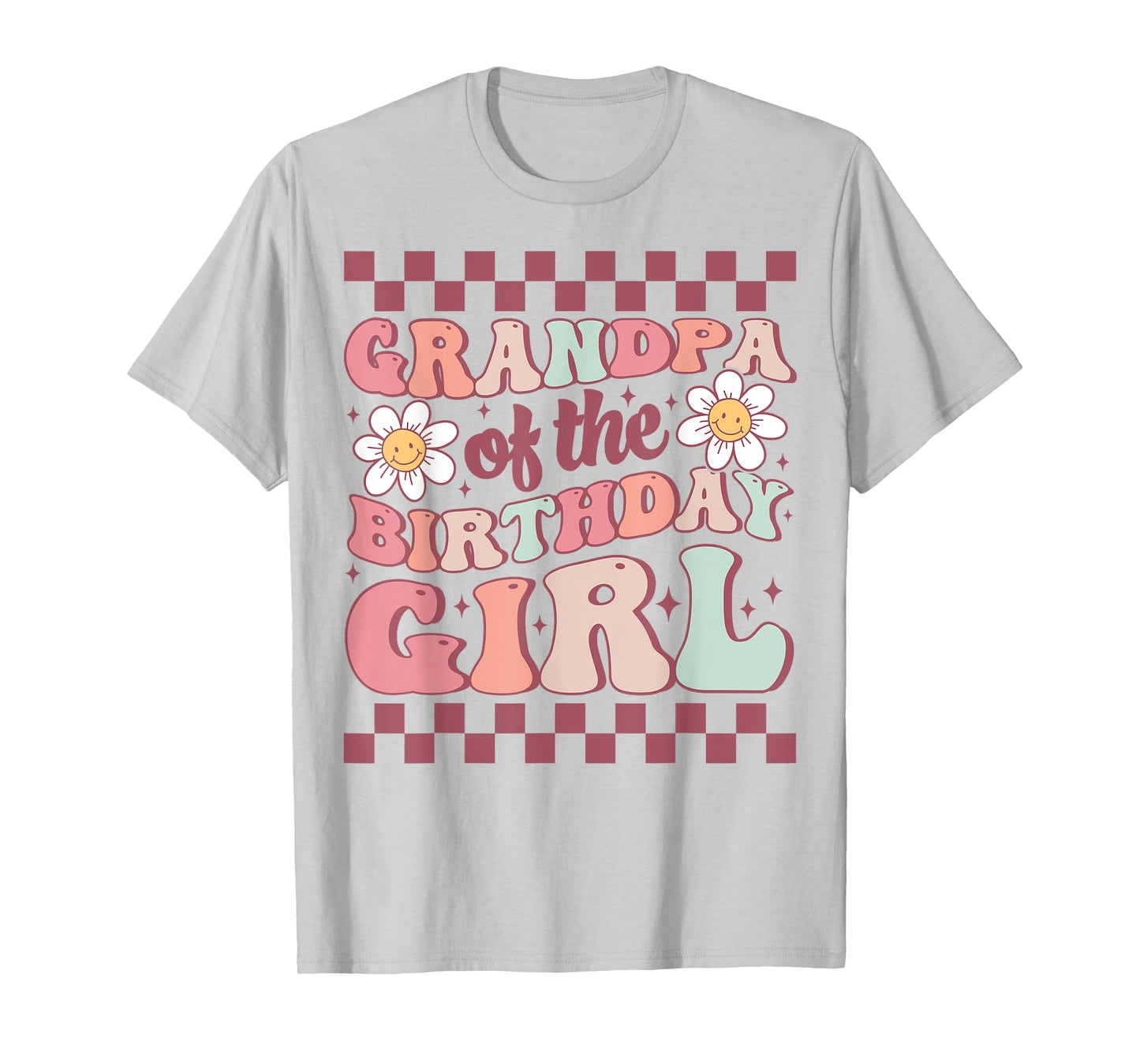 Grandpa of The Birthday Girl Family Groovy Birthday Party T-Shirt