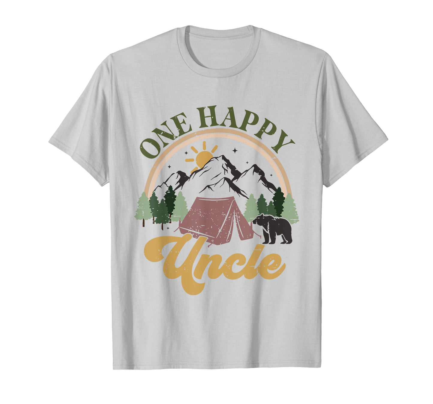 Cute One Happy Camper Birthday Decorations One Happy Uncle T-Shirt