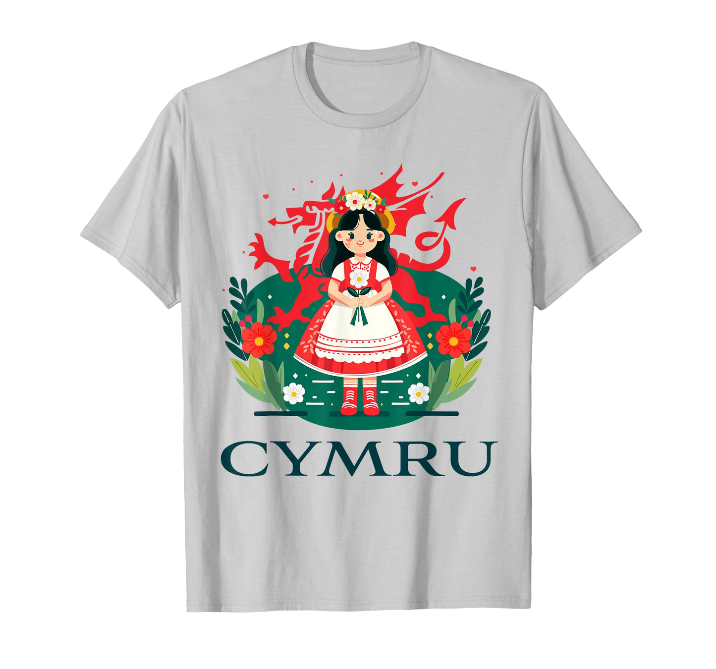 Cymru Wales Red Welsh Dragon Girls T-Shirt