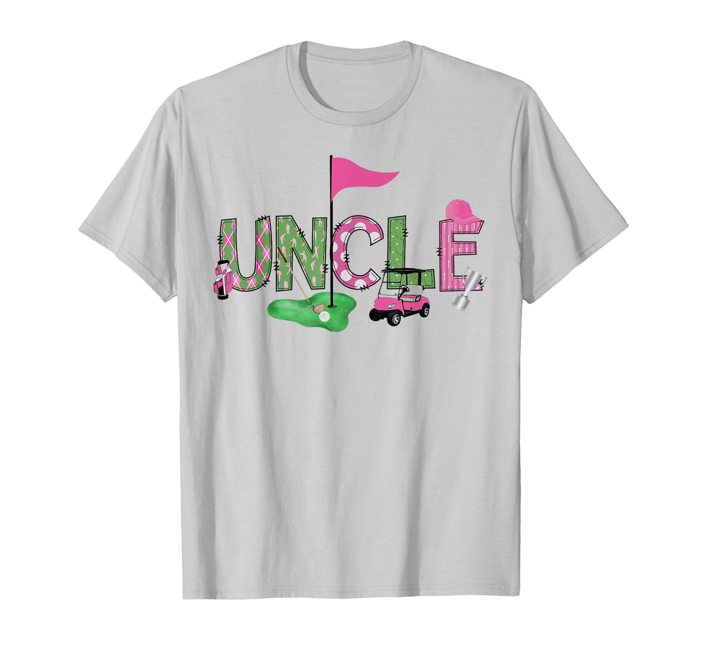 Golf Uncle Pink Hole in One Golf 1St Birthday Girl T-Shirt