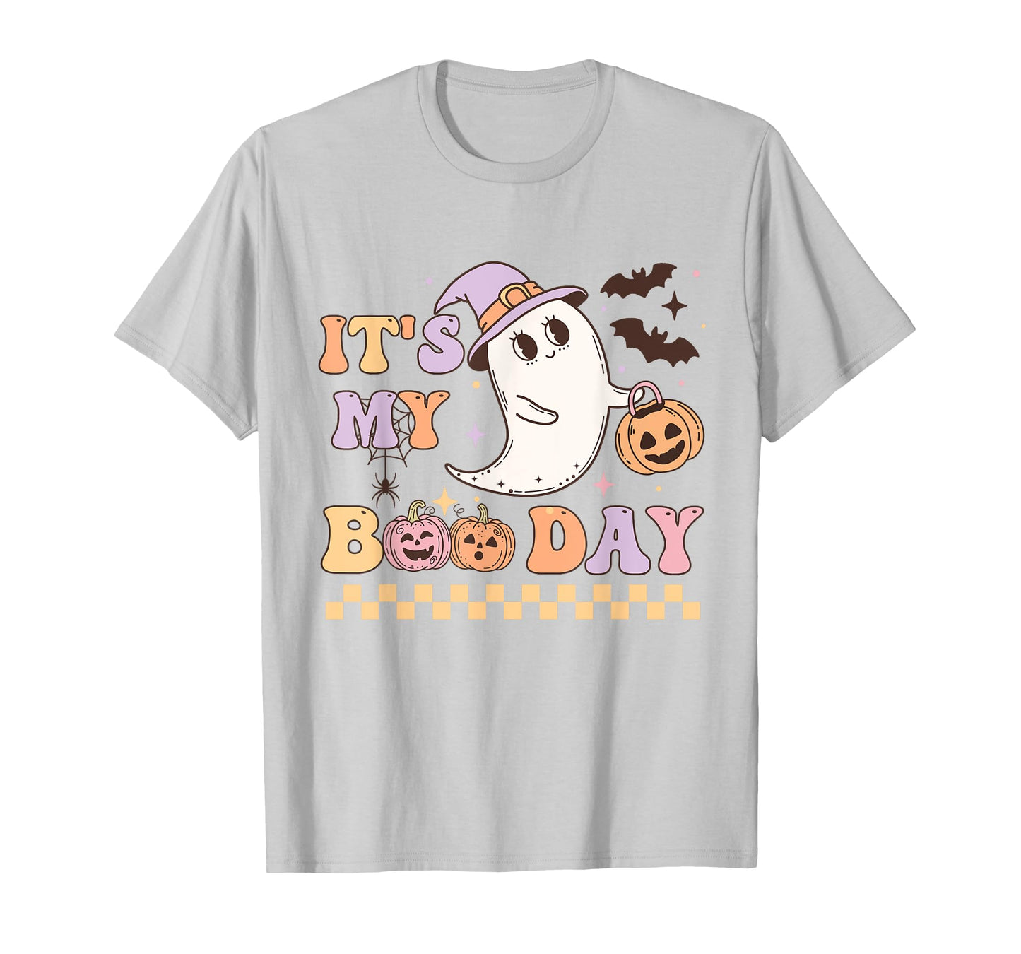 Funny Its My Boo Day Cute Halloween Birthday Ghost Pink Bow T-Shirt