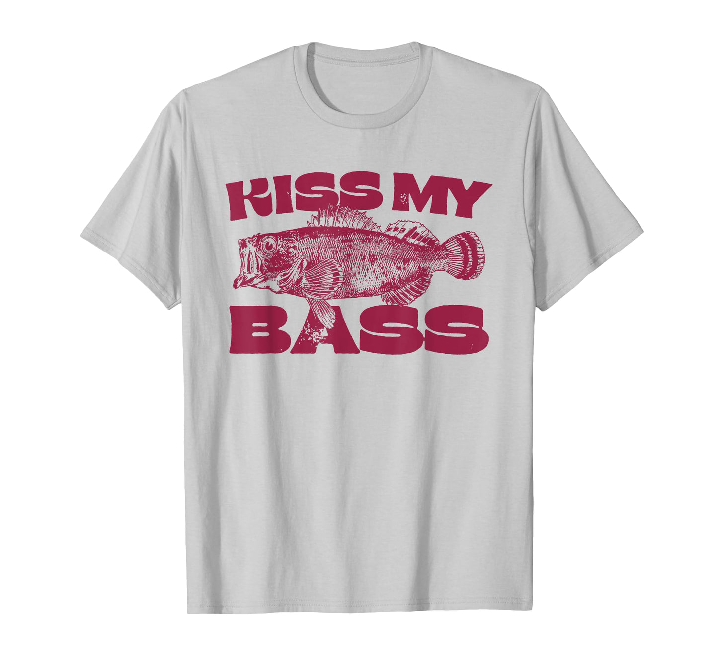 Funny Kiss My-Bass Fishing Lover Bass Fisher Womens Mens T-Shirt