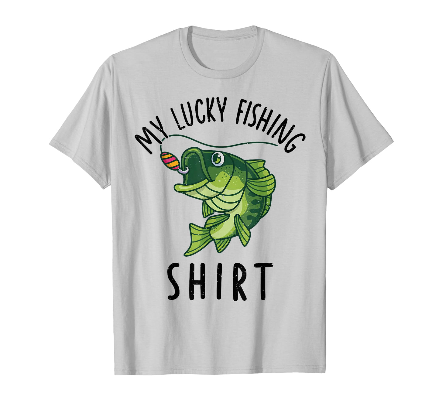 Youth My Lucky Fishing-Shirt Boys Largemouth Bass Fish Funny T-Shirt