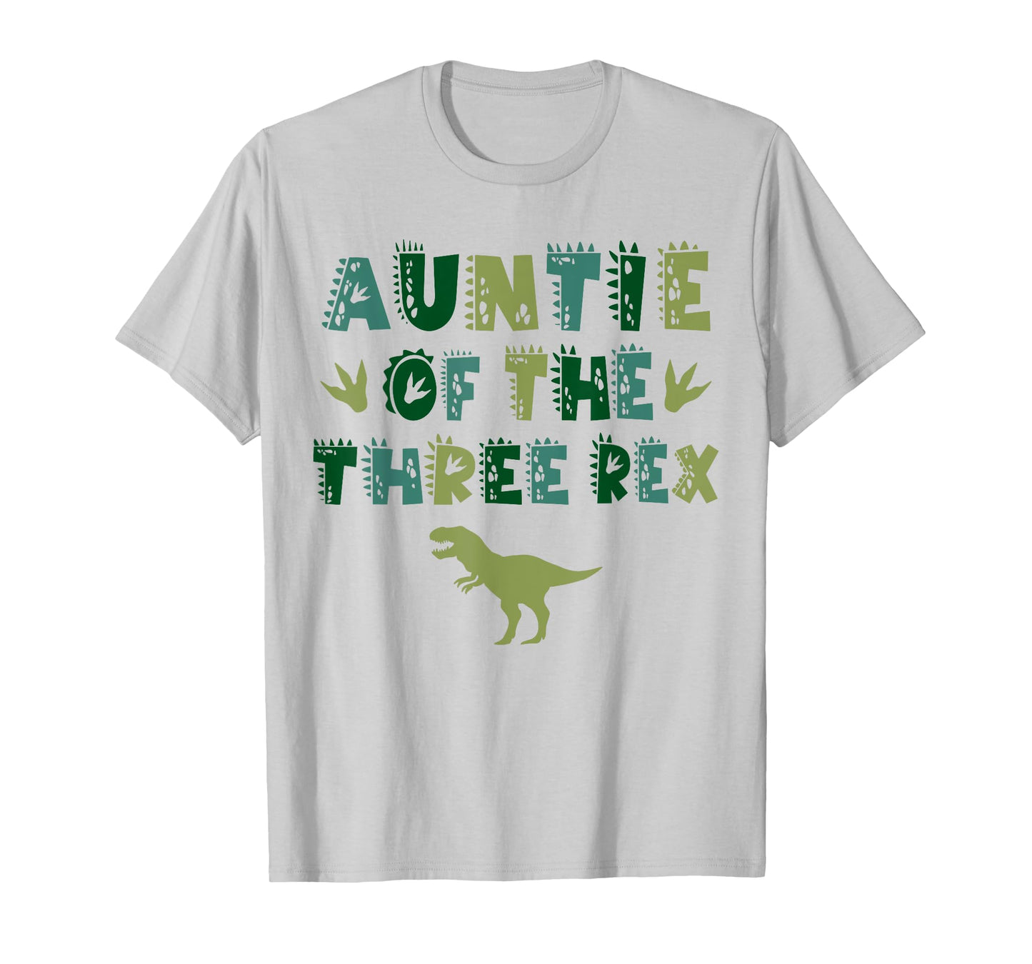 Auntie Of The Three Rex Birthday Shirts Dinosaur Family T-Shirt