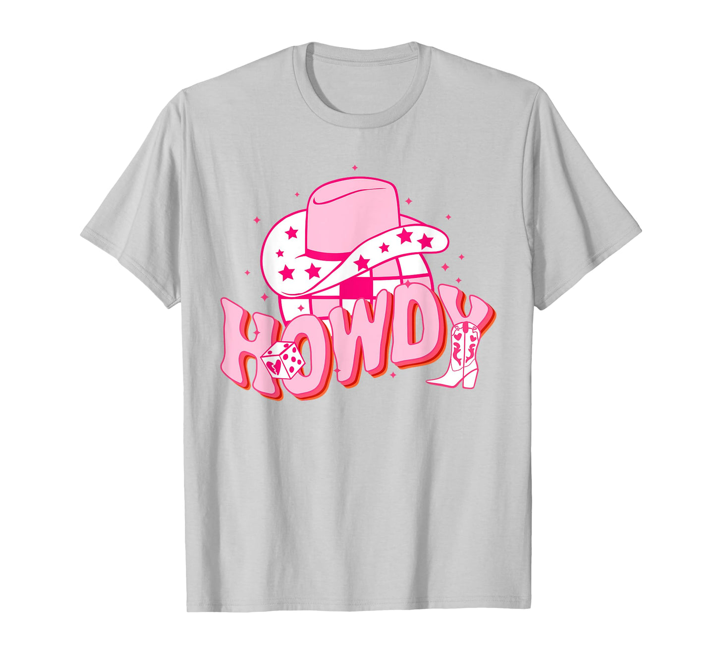 Howdy Southern Western Girl Country Rodeo Pink Cowgirl Disco T-Shirt