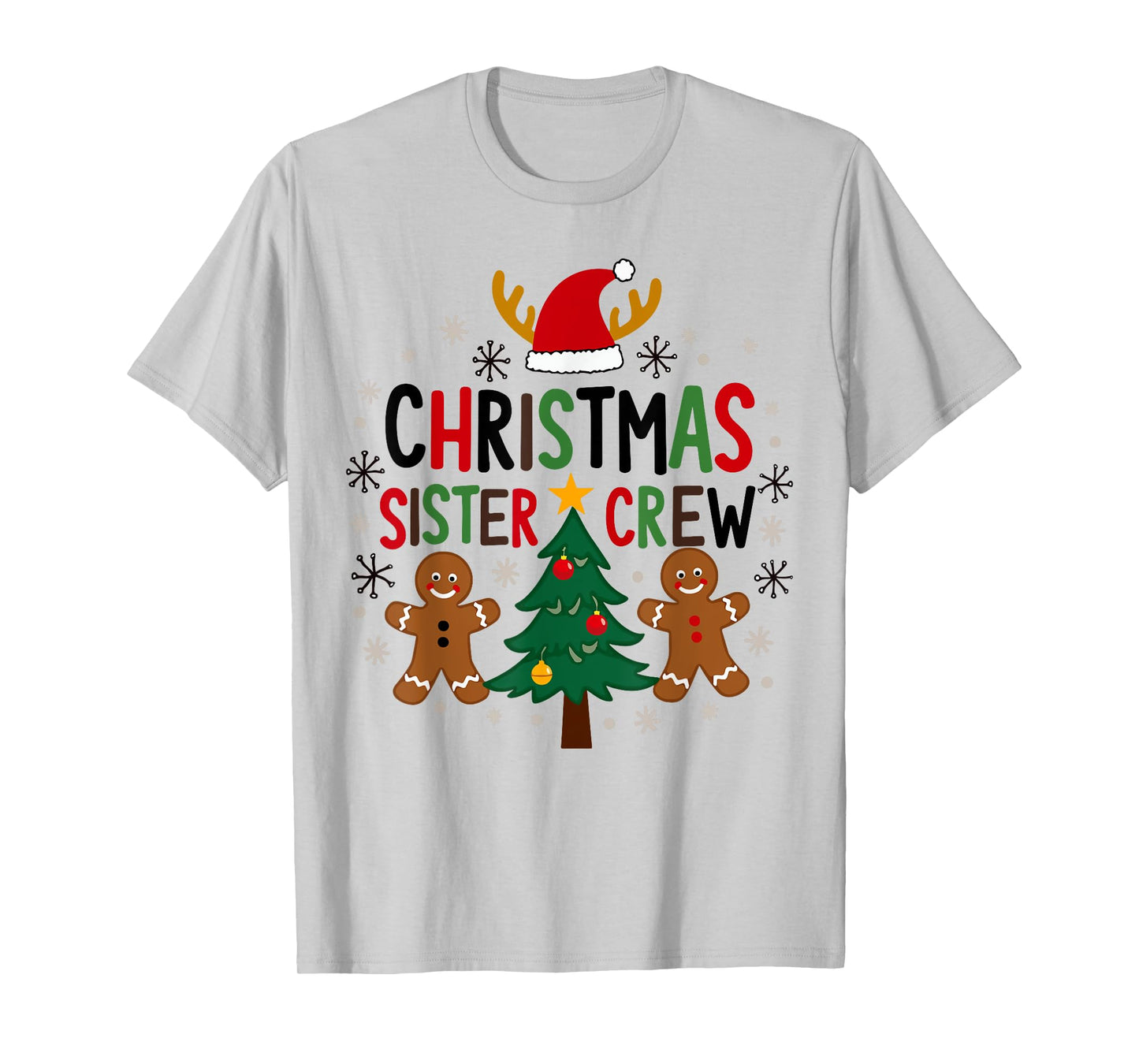 Christmas Sister Crew Holiday Gingerbread Tree Fun T-Shirt