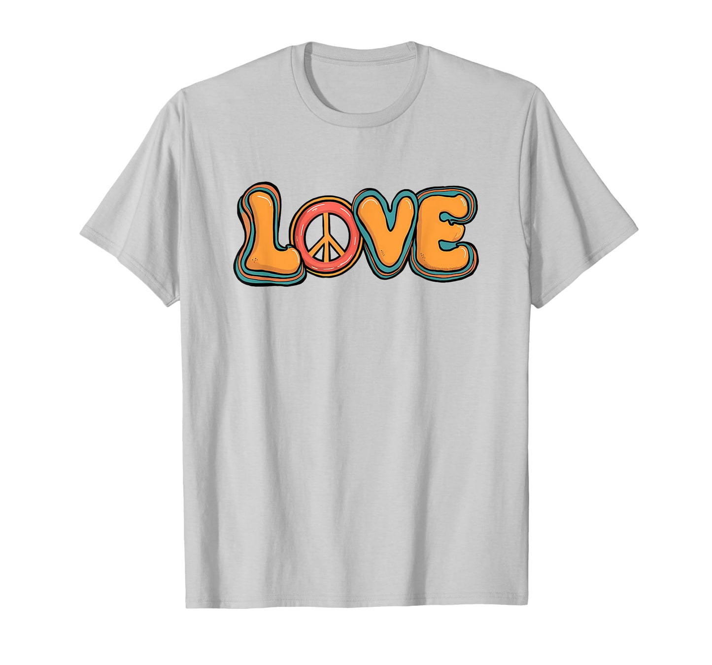 Cute LOVE Retro Hippie Theme 60's 70's Peace Sign LOVE T-Shirt
