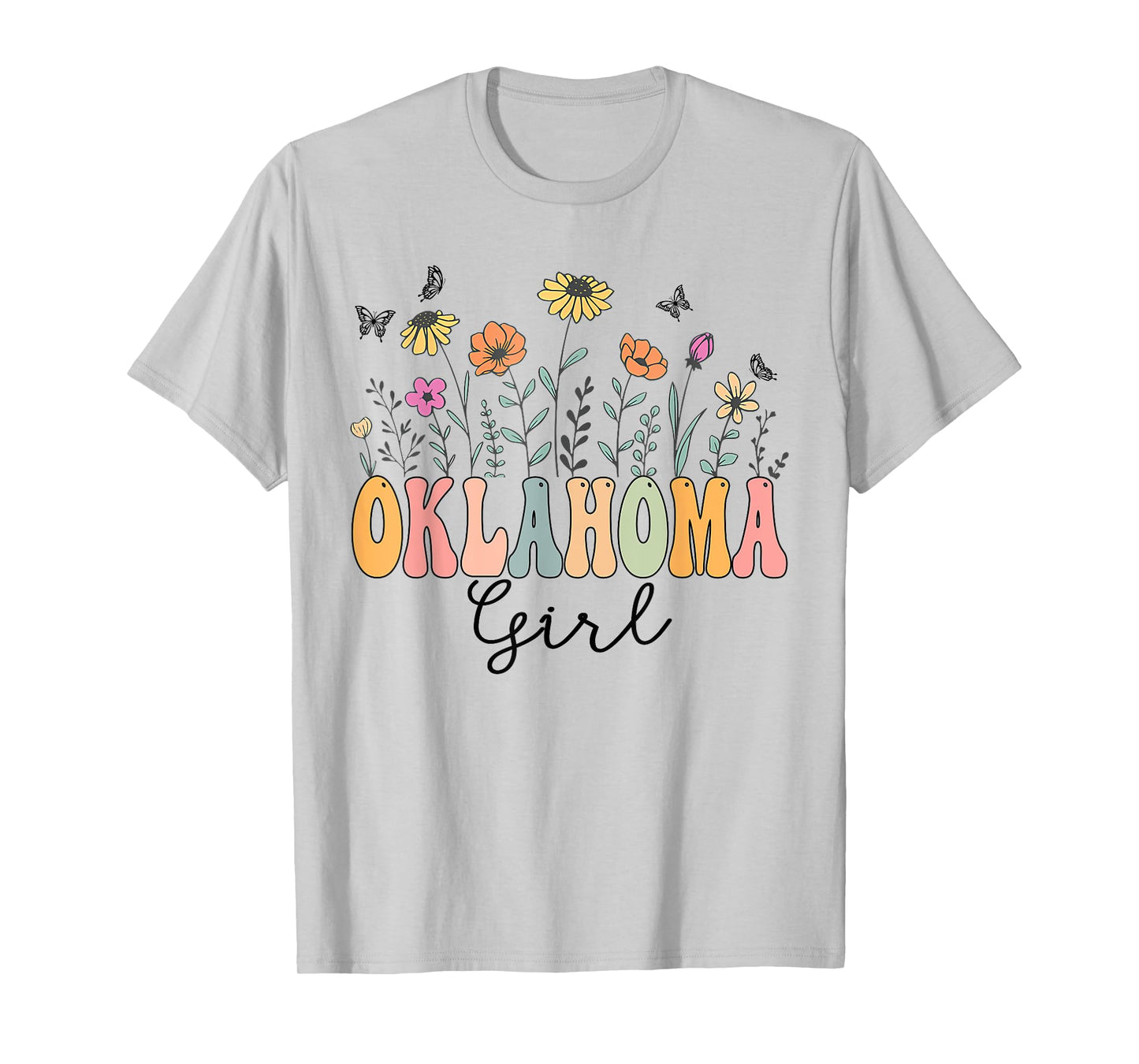 Oklahoma Girl Wildflower Groovy Oklahoma Lover T-Shirt