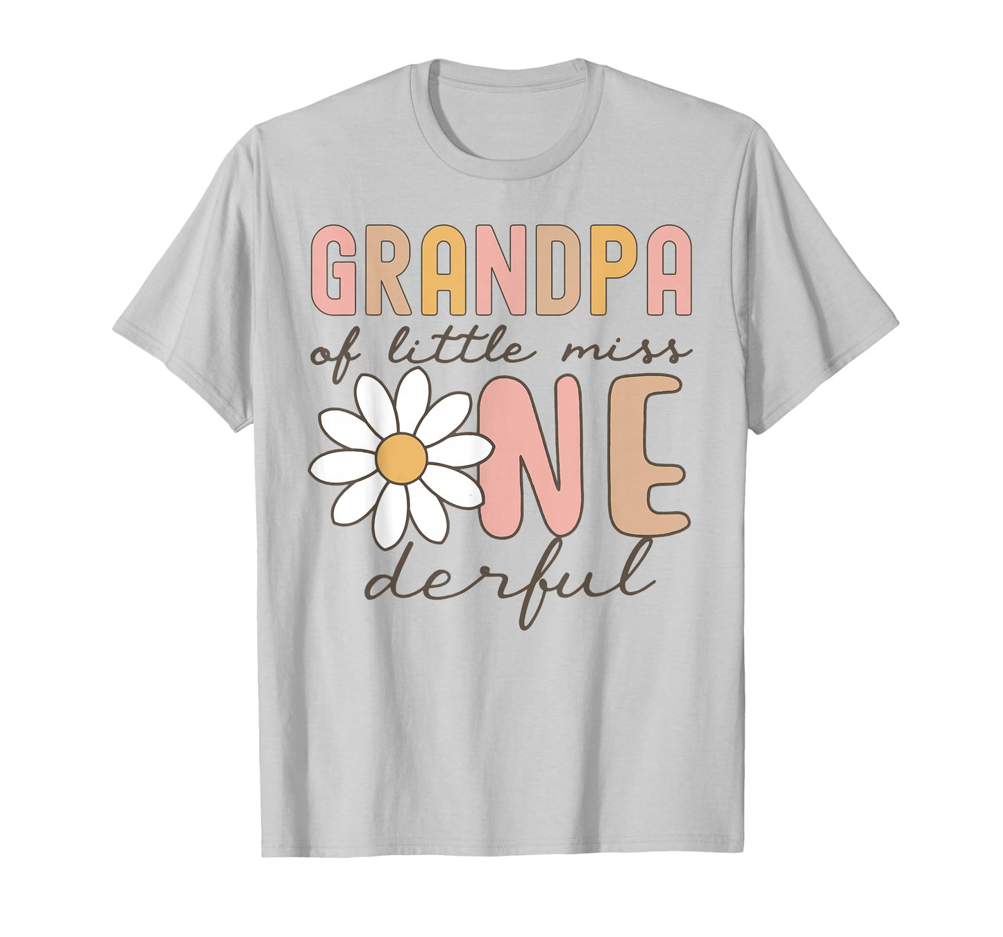 Grandpa of Little Miss Onederful First Birthday Daisy Family T-Shirt